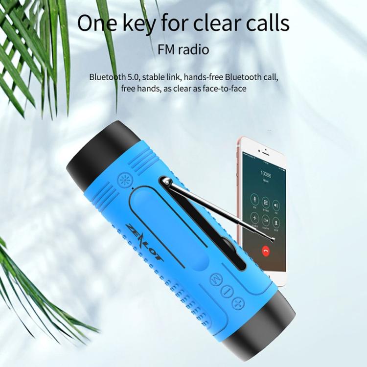 ZEALOT A2 Multifunktionaler Bass Wireless Bluetooth Lautsprecher, eingebautes Mikrofon, unterstützt Bluetooth-Anrufe & AUX & TF-Karte & LED-Leuchten