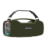 HOPESTAR A6X TWS Tragbarer Outdoor-Bluetooth-Lautsprecher mit farbigen Musiklichtern, unterstützt Powerbank & Freisprechfunktion & USB-Stick & TF-Karte & 3,5mm AUX, A6X Schwarz, A6X Grün