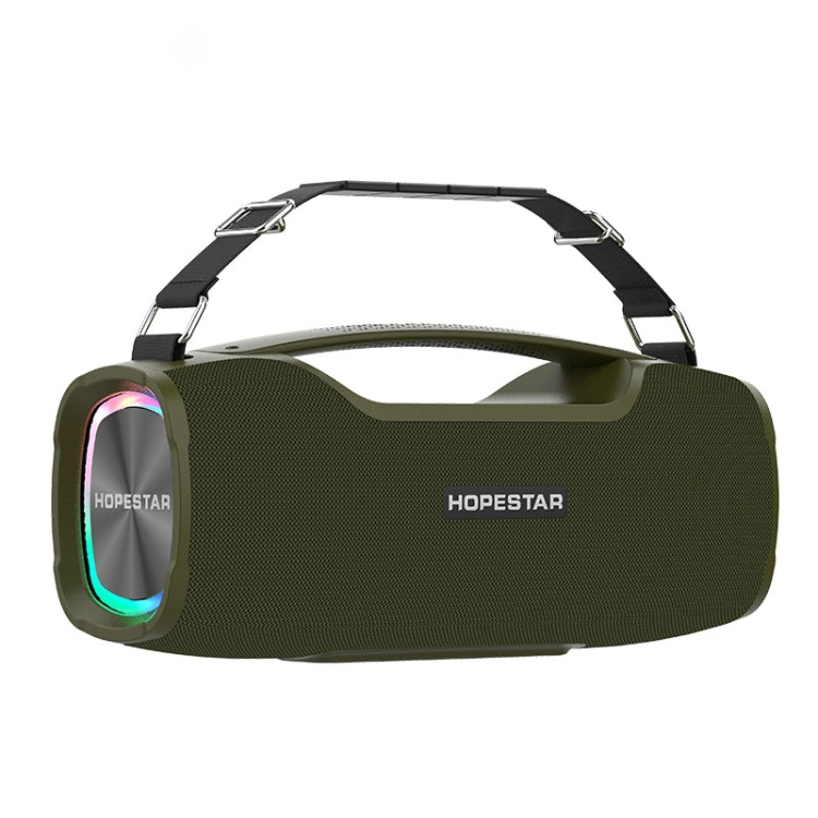 HOPESTAR A6X TWS Tragbarer Outdoor-Bluetooth-Lautsprecher mit farbigen Musiklichtern, unterstützt Powerbank & Freisprechfunktion & USB-Stick & TF-Karte & 3,5mm AUX, A6X Schwarz, A6X Grün