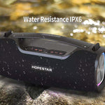 HOPESTAR A6X TWS Tragbarer Outdoor-Bluetooth-Lautsprecher mit farbigen Musiklichtern, unterstützt Powerbank & Freisprechfunktion & USB-Stick & TF-Karte & 3,5mm AUX, A6X Schwarz, A6X Grün