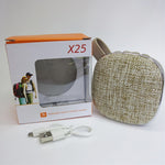X25new Cloth Texture Square Portable Mini Bluetooth Speaker, Support Hands-free Call & TF Card & AUX, X25new Orange, X25new Green, X25new Grey, X25new Blue