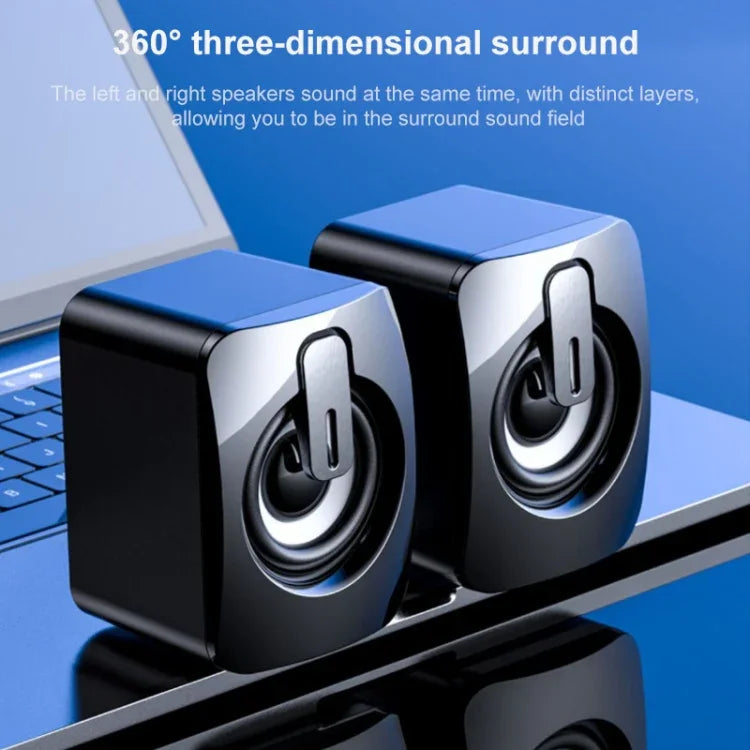 A2 USB 2.0 Kabelgesteuerter beleuchteter Handy Computer Mini Desktop Lautsprecher, beleuchtet