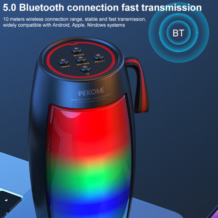 WEKOME D40 5W Sound Pulse Farbenfroher Bluetooth-Lautsprecher, D40 (Schwarz), D40 (Weiß)