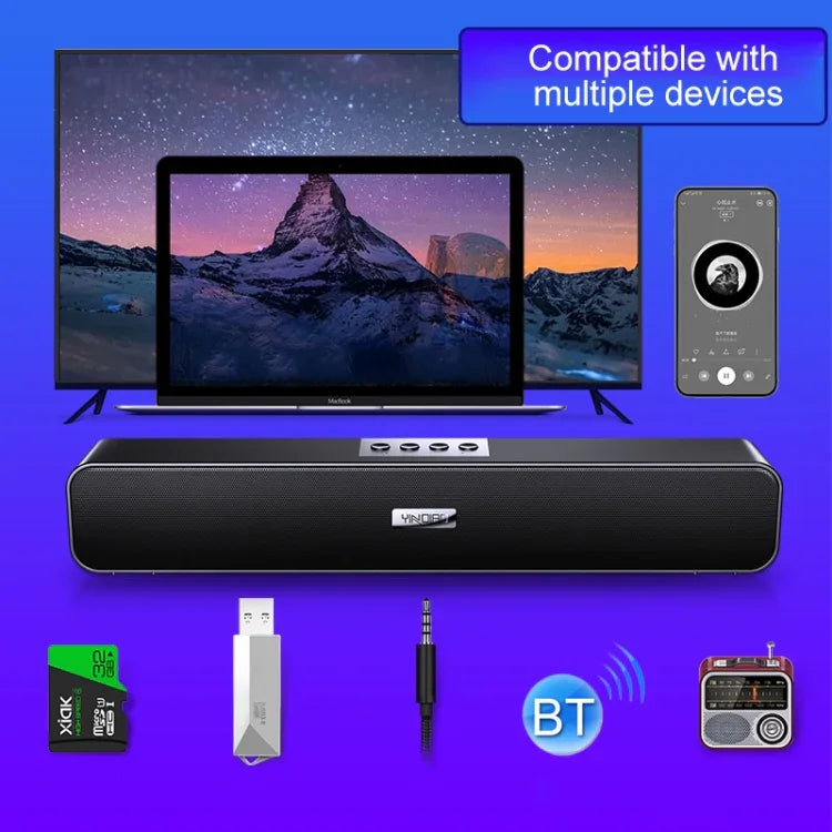 YINDIAO A36 Bluetooth 5.0 Smart Subwoofer Computer Kabelloser Bluetooth-Lautsprecher, Bluetooth Upgrade Version, Bluetooth Upgrade Version (Schwarz)