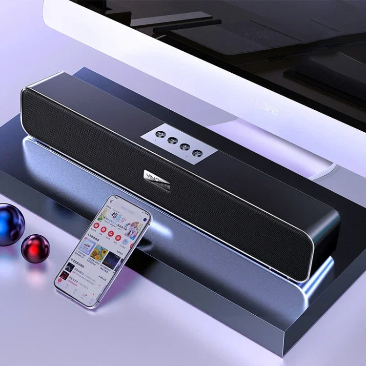 YINDIAO A36 Bluetooth 5.0 Smart Subwoofer Computer Wireless Bluetooth Lautsprecher, Bluetooth Standard Version, Bluetooth Standard Version (Schwarz)