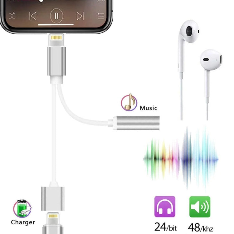 10cm 8 Pin Buchse & 3,5mm Audio Buchse zu 8 Pin Stecker Ladeadapterkabel, Unterstützt alle iOS Systeme