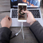 10cm 8 Pin Buchse & 3,5mm Audio Buchse zu 8 Pin Stecker Ladeadapterkabel, Unterstützt alle iOS Systeme
