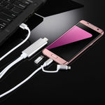 3-in-1 Micro-USB- & 8-Pin- & Typ-C-auf-HDMI-HD-1080P-HDTV-Adapterkabel