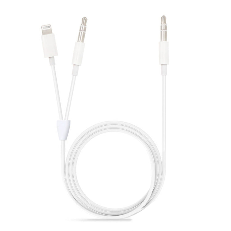 MH030 1 m 2-in-1 8-Pin-Stecker & 3,5 mm Stecker zu 3,5 mm Stecker AUX Audiokabel für iPhone, iPad, Samsung, Huawei, Xiaomi, HTC, MH030