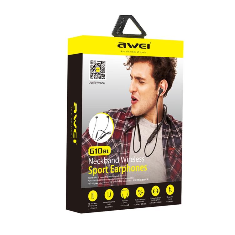 awei G10BL Outdoor-Sport Mode Halsband Design Stereo Bass Bluetooth Ohrhörer, Eingebautes Mikrofon, G10BL