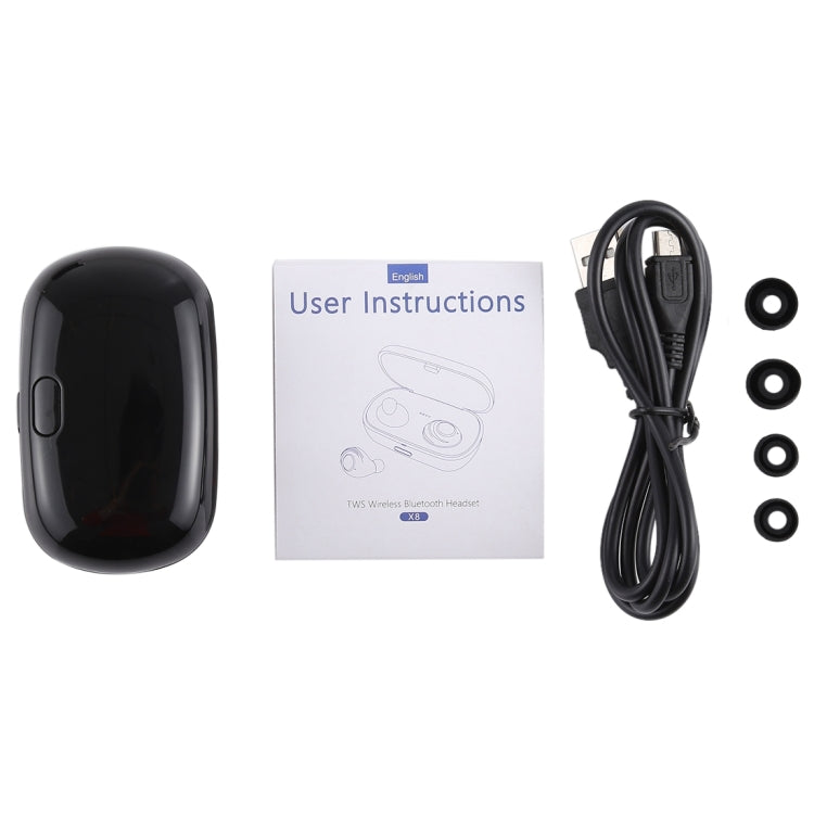 X8 TWS Outdoor-Sport Tragbarer In-Ear Bluetooth V5.0 Ohrhörer mit Ladebox