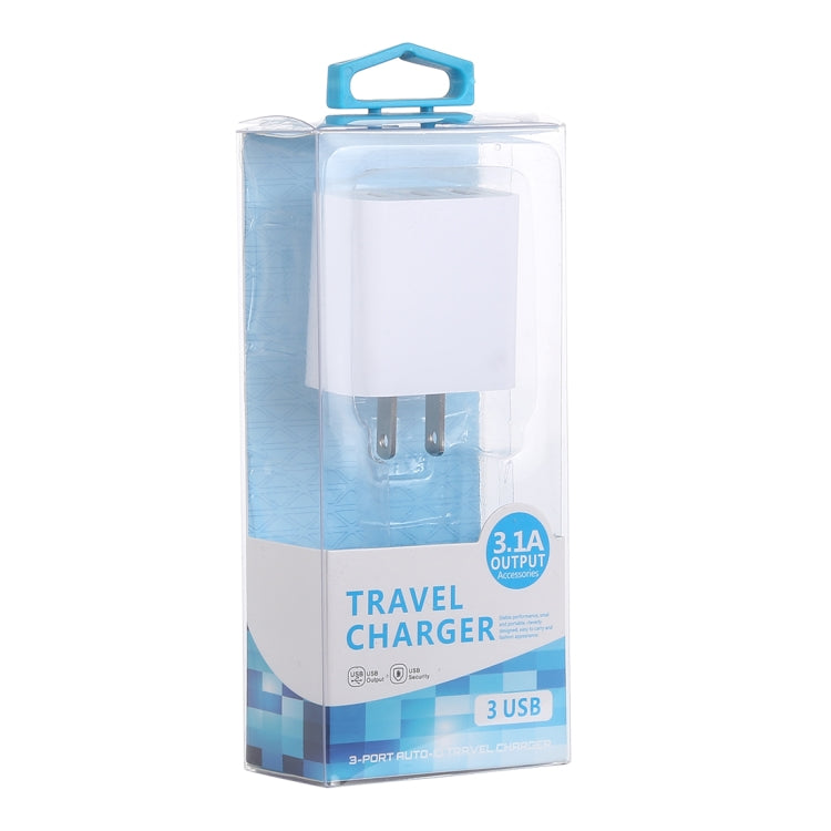 3.1A 3 USB-Anschlüsse Schnellladegerät Reise-Ladegerät, US-Stecker, LZ-528 US