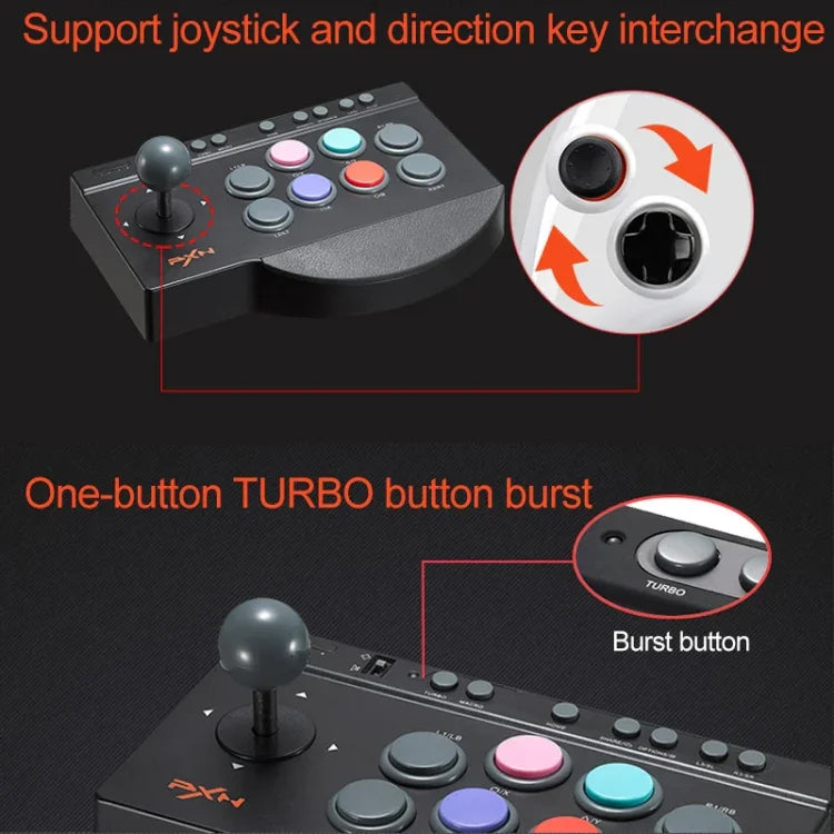 PXN PXN-0082 Gladiator Street Machine Game Handle Rocker Controller für Nintendo Switch / PC / Android-System / PS3 / PS4 / XboxOne, PXN-0082