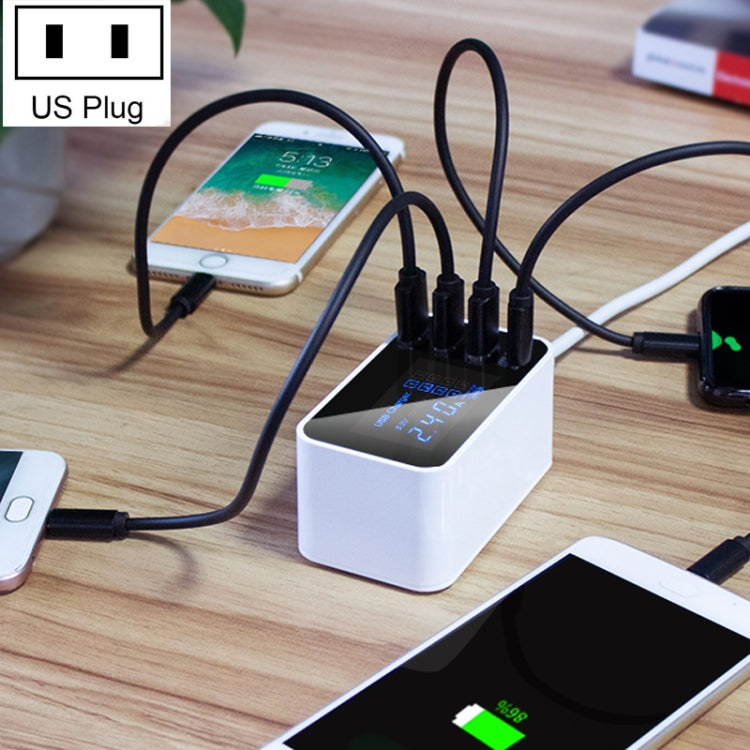 CDA30 20W 3 USB-Anschlüsse + USB-C / Type-C Anschlüsse Multifunktionsladegerät mit LED-Anzeige, US-Stecker, US-Stecker