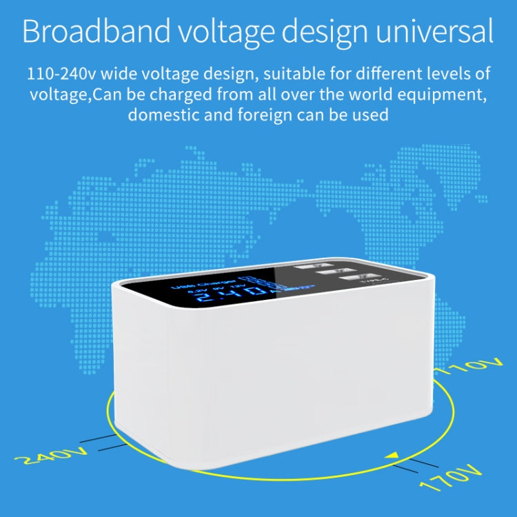 CDA30 20W 3 USB-Anschlüsse + USB-C / Type-C Anschlüsse Multifunktionsladegerät mit LED-Anzeige, UK-Stecker, UK-Stecker