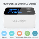 CDA30 20W 3 USB-Anschlüsse + USB-C / Type-C Anschlüsse Multifunktionsladegerät mit LED-Anzeige, UK-Stecker, UK-Stecker