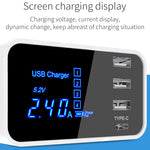 CDA30 20W 3 USB-Anschlüsse + USB-C / Type-C Anschlüsse Multifunktionsladegerät mit LED-Anzeige, UK-Stecker, UK-Stecker