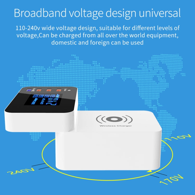 CDA33Q 40W QC 3.0 USB + 3 USB-Anschlüsse + USB-C / Type-C Anschlüsse Multifunktionsladegerät mit LED-Anzeige, EU-Stecker, EU-Stecker