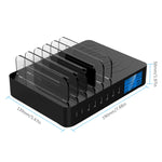 50W 6 USB-Anschlüsse + 2 USB-C / Type-C Anschlüsse + Kabelloses Laden Multifunktionsladegerät mit LED-Anzeige & abnehmbarem Rahmen, US-Stecker, US-Stecker