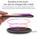 KD-1 Ultradünnes 10W Schnelllade-Wireless-Ladegerät für Android-Telefone & iPhone, Schnelles Laden, Schwarz