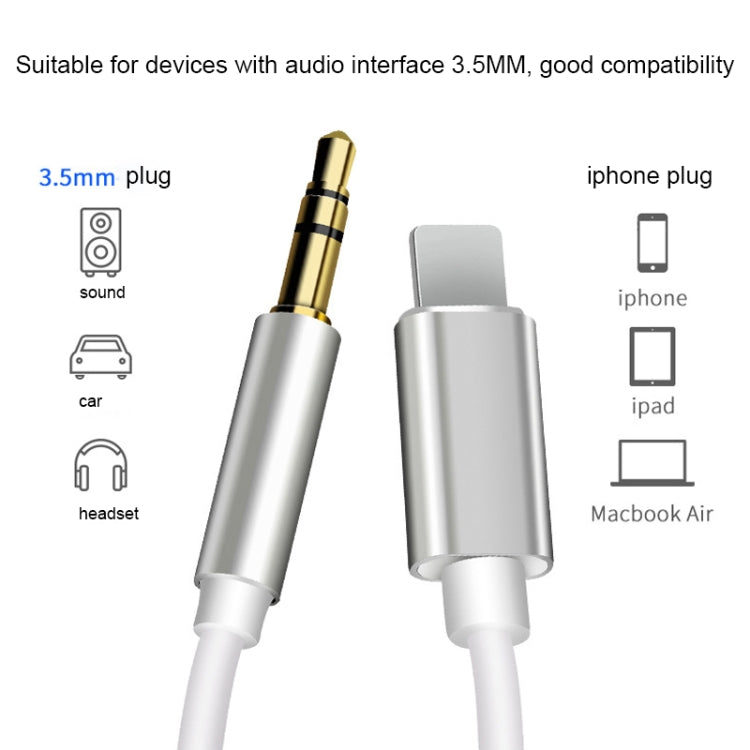 8-Pin-auf-3,5mm-AUX-Audio-Adapterkabel, Länge: 1m