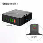 F88W 3 x USB + 2 x USB-C / Typ-C Anschlüsse QC3.0 Desktop-Ladegerät mit kabelloser Ladefunktion, F88W