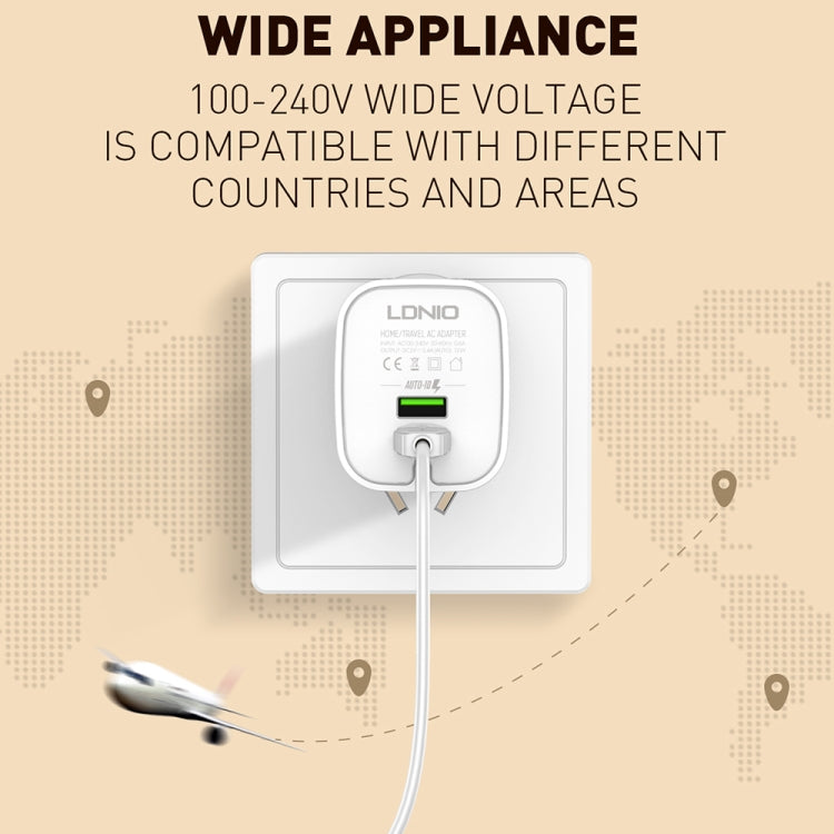 LDNIO A201 2.4A Dual USB Ladekopf Reise-Direktlade-Handyadapter-Ladegerät mit Micro-USB-Datenkabel, Micro-USB