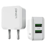 LDNIO A2201 2.4A Dual-USB-Ladeadapter Reise-Direktlade-Handy-Adapter-Ladegerät mit Typ-C-Datenkabel, Typ-C