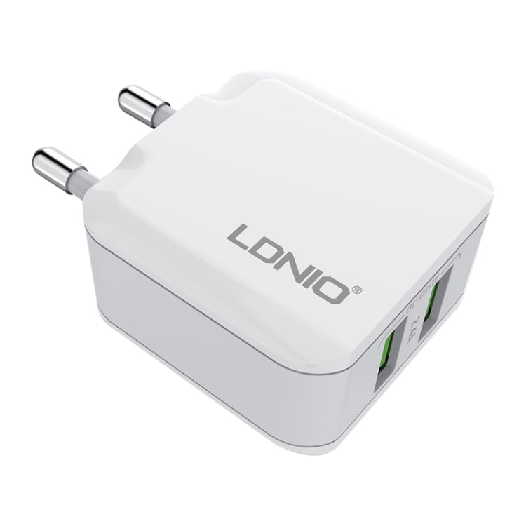 LDNIO A2201 2.4A Dual-USB-Ladeadapter Reise-Direktlade-Handy-Adapter-Ladegerät mit Typ-C-Datenkabel, Typ-C