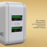 LDNIO A2201 2.4A Dual-USB-Ladeadapter Reise-Direktlade-Handy-Adapter-Ladegerät mit Typ-C-Datenkabel, Typ-C