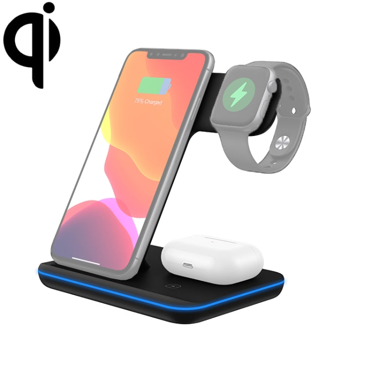 Z5A QI Vertikales magnetisches kabelloses Ladegerät für Mobiltelefone & Apple Watches & AirPods / Samsung Galaxy Buds / Huawei Free Buds, mit Touch-Ringlicht, Z5A