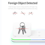 Z5A QI Vertikales magnetisches kabelloses Ladegerät für Mobiltelefone & Apple Watches & AirPods / Samsung Galaxy Buds / Huawei Free Buds, mit Touch-Ringlicht, Z5A