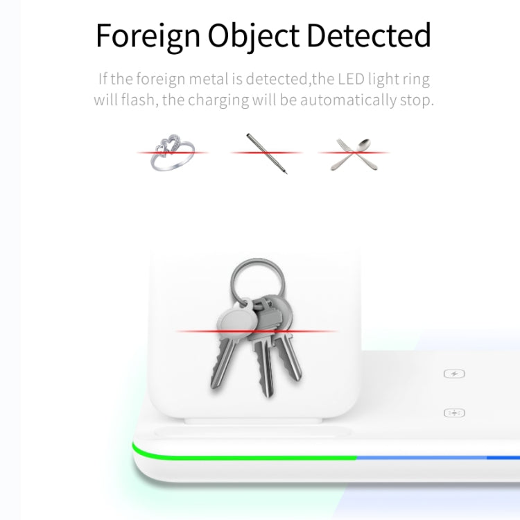 Z5A QI Vertikales magnetisches kabelloses Ladegerät für Mobiltelefone & Apple Watches & AirPods / Samsung Galaxy Buds / Huawei Free Buds, mit Touch-Ringlicht, Z5A