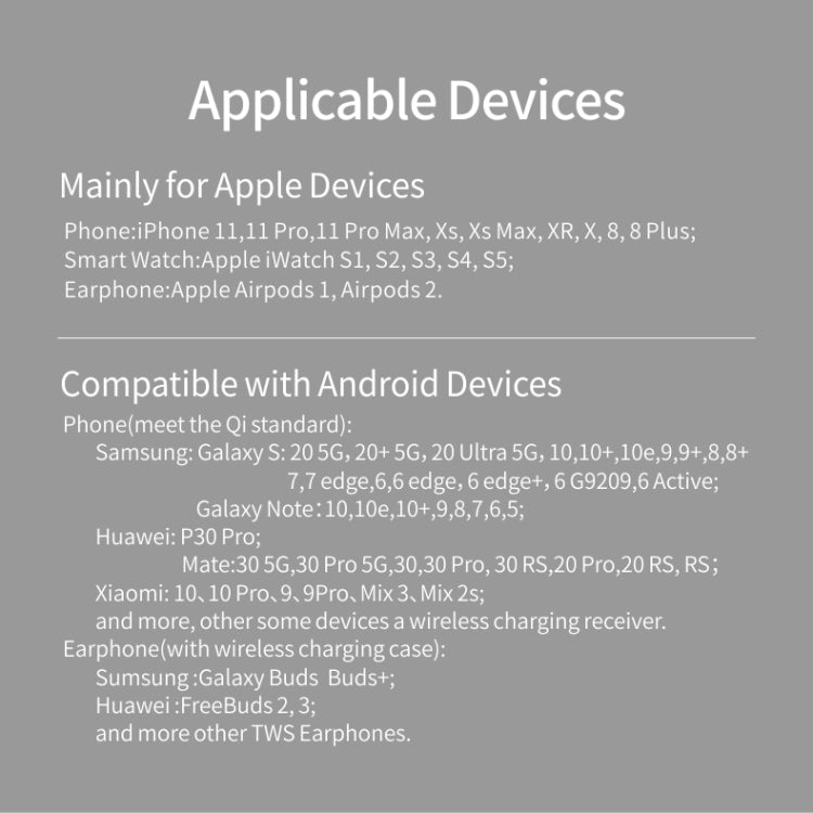 Z5A QI Vertikales magnetisches kabelloses Ladegerät für Mobiltelefone & Apple Watches & AirPods / Samsung Galaxy Buds / Huawei Free Buds, mit Touch-Ringlicht, Z5A