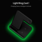 Z5A QI Vertikales magnetisches kabelloses Ladegerät für Mobiltelefone & Apple Watches & AirPods / Samsung Galaxy Buds / Huawei Free Buds, mit Touch-Ringlicht, Z5A
