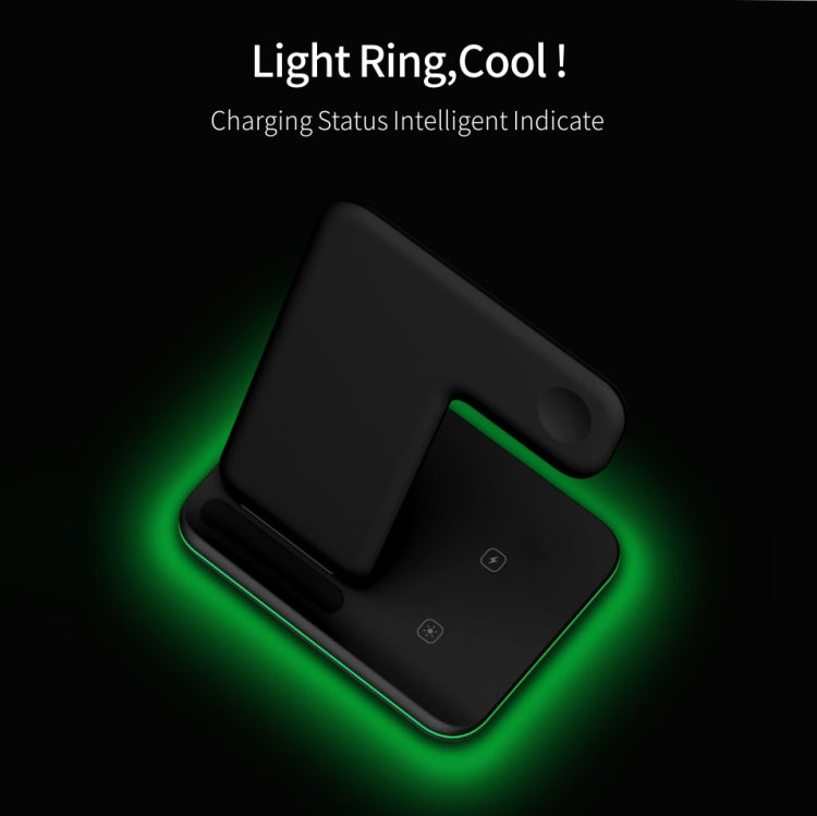 Z5A QI Vertikales magnetisches kabelloses Ladegerät für Mobiltelefone & Apple Watches & AirPods / Samsung Galaxy Buds / Huawei Free Buds, mit Touch-Ringlicht, Z5A