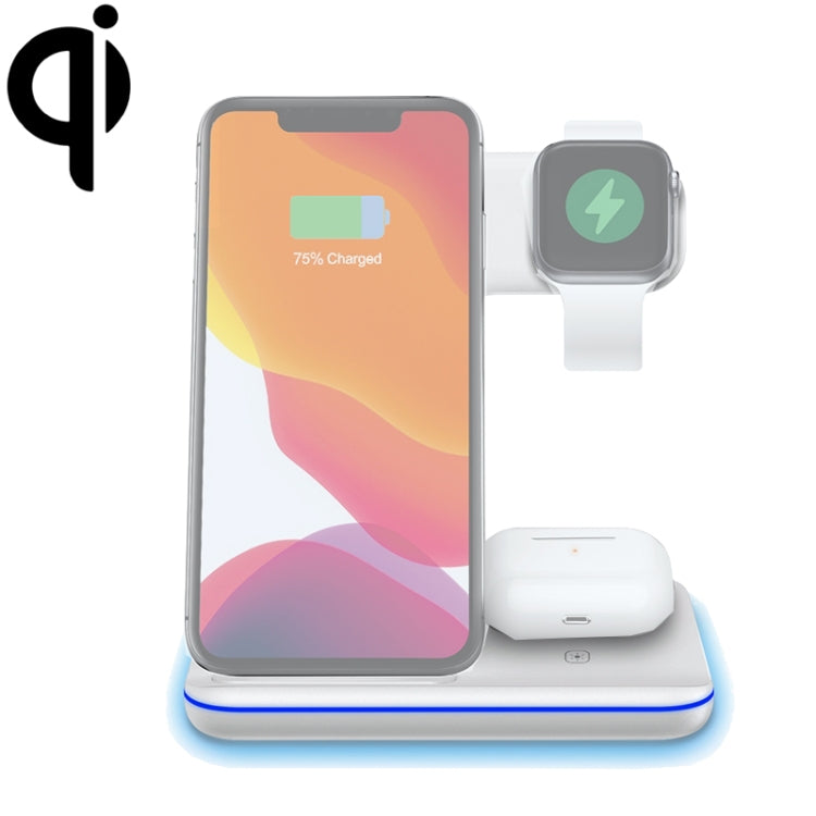 Z5A QI Vertikales magnetisches kabelloses Ladegerät für Mobiltelefone & Apple Watches & AirPods / Samsung Galaxy Buds / Huawei Free Buds, mit Touch-Ringlicht, Z5A