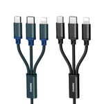 REMAX RC-131TH 1m 2.8A 3 in 1 USB zu 8 Pin & USB-C / Typ-C & Micro USB Ladekabel