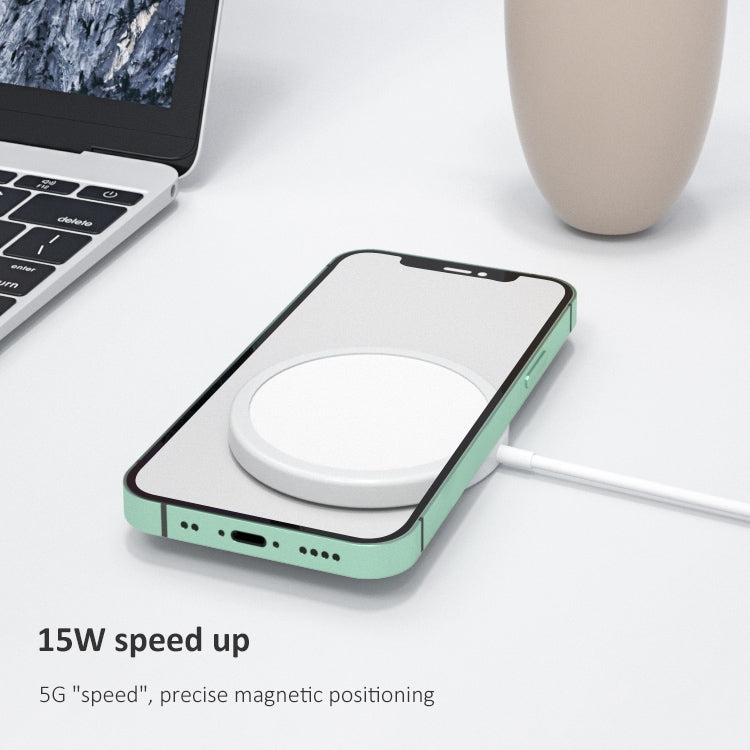 OJD-63 15W Kabelloses magnetisches Magsafe-Ladegerät im runden Stil aus Aluminiumlegierung, magnetisch