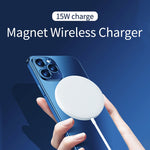 OJD-63 15W Kabelloses magnetisches Magsafe-Ladegerät im runden Stil aus Aluminiumlegierung, magnetisch