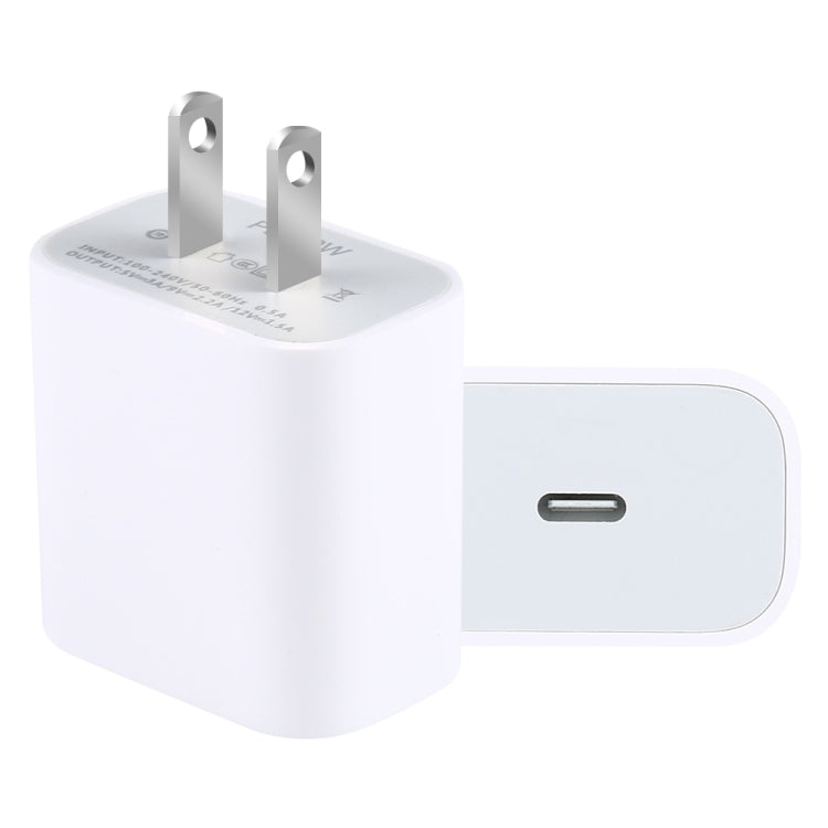 PD 20W USB-C / Type-C Reise-Ladegerät mit einer Schnittstelle, US-Stecker, 20W US-Stecker