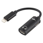 2 in 1 8 Pin Stecker zu Dual 8 Pin Buchse Lade- und Musik-Audio-Kopfhöreradapter, Kompatibel mit allen IOS-Systemen