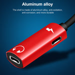 2 in 1 8 Pin Stecker zu Dual 8 Pin Buchse Lade- und Musik-Audio-Kopfhöreradapter, Kompatibel mit allen IOS-Systemen