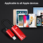2 in 1 8 Pin Stecker zu Dual 8 Pin Buchse Lade- und Musik-Audio-Kopfhöreradapter, Kompatibel mit allen IOS-Systemen