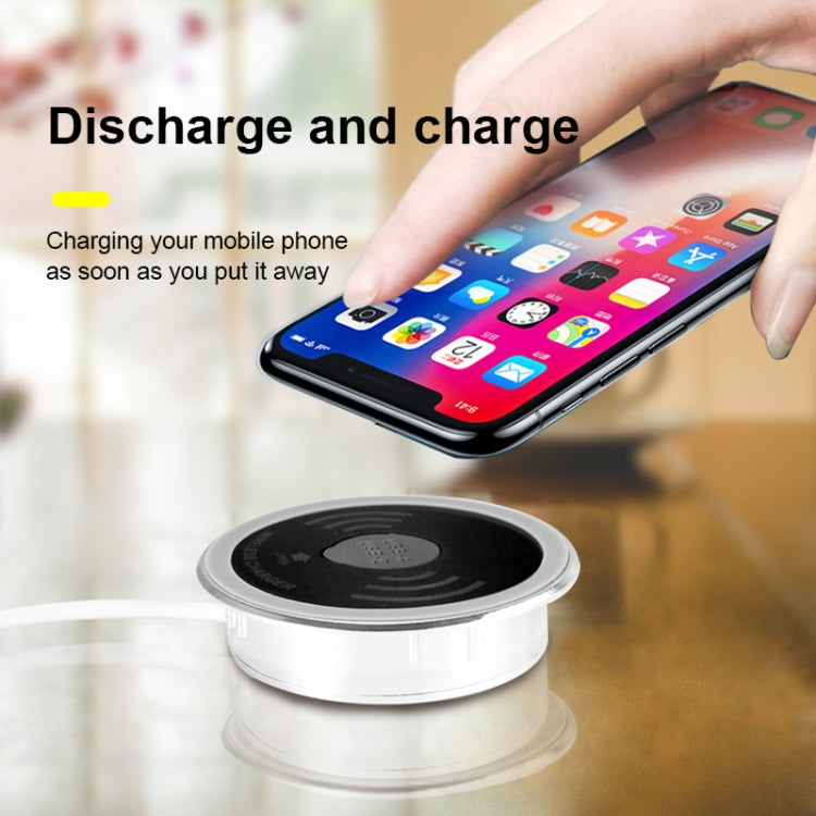 KP-ZMC Embedded-Schreibtisch-Wireless-Ladegerät mit PD+USB-Schnittstelle Kabellänge: 1,2 m