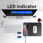 OJD-36 QI Standard 10W Beleuchtendes kabelloses Ladegerät Gummi-Mauspad, Größe: 26,2 x 19,8 x 0,65cm