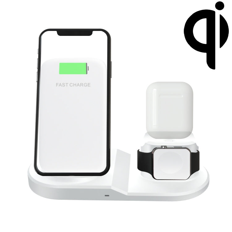 OJD-45 3 in 1 QI 10W Handy + Uhr + 8 Pin Kopfhörer-Ladeanschluss Multifunktionskabelloses Ladegerät für Handys & Uhren & AirPods 2, OJD-45