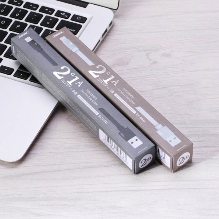REMAX RC-094i 2m 2.4A USB zu 8 Pin Aluminiumlegierung Geflochtenes Schnelllade-Datenkabel, 8 Pin