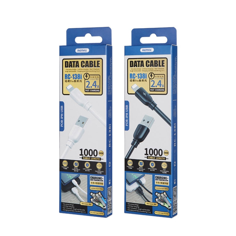 REMAX RC-138i 2.4A USB-auf-8-Pin Suji Pro Schnelllade-Datenkabel, Kabellänge: 1m, 8 Pin
