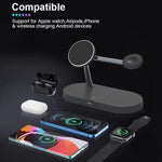 T268 5-in-1 15W Multifunktionale magnetische kabellose Ladestation für iPhone 12 Serie & Apple Watchs & AirPods 1 / 2 / Pro, mit LED-Licht
